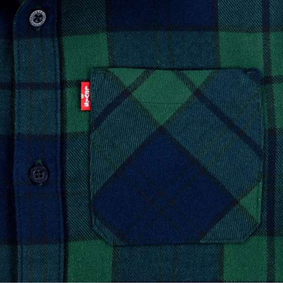 NWT Levi's Boys Plaid Flannel Shirt Size Medium 8 - Picture 3 of 9